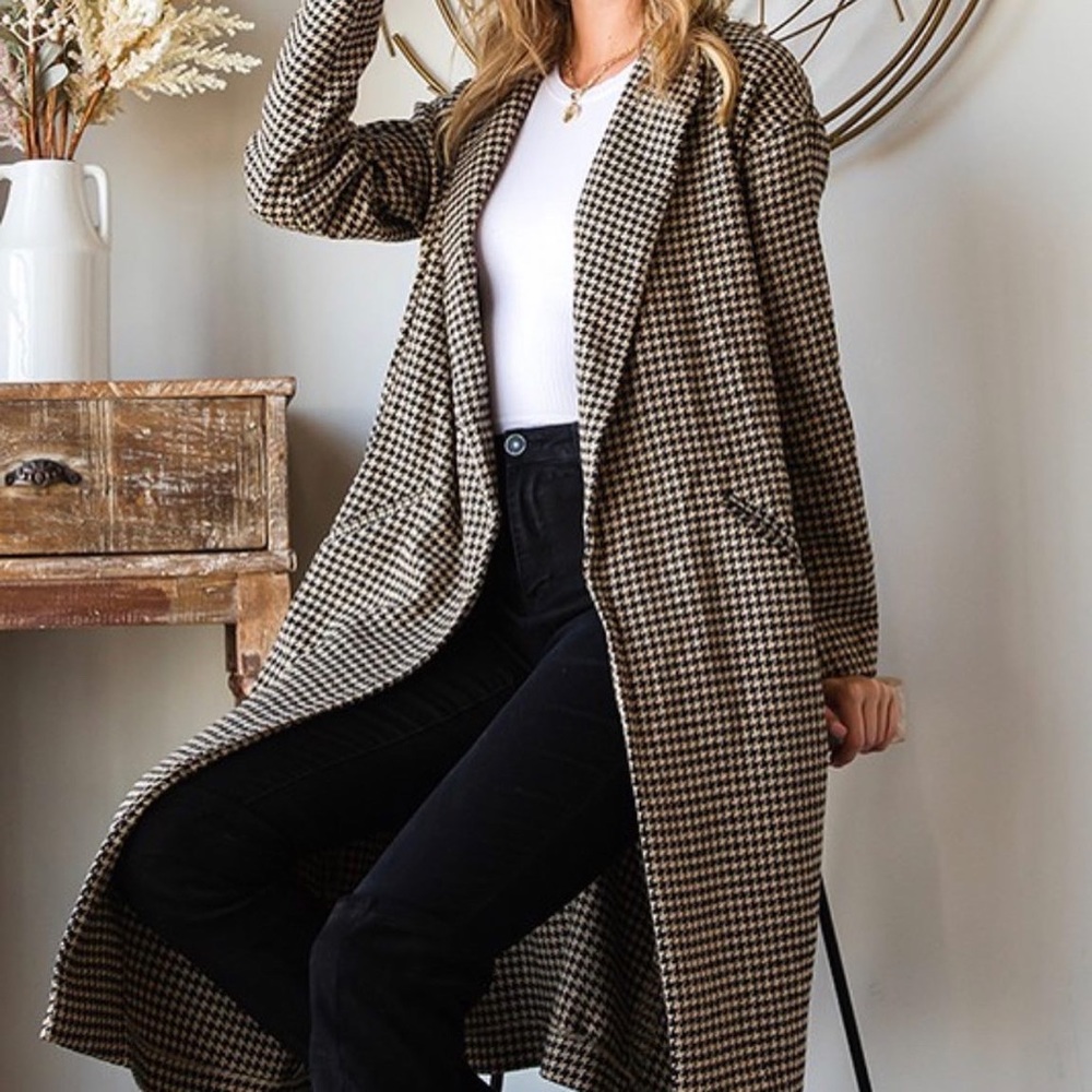 Black and Cream Houndstooth Jacket